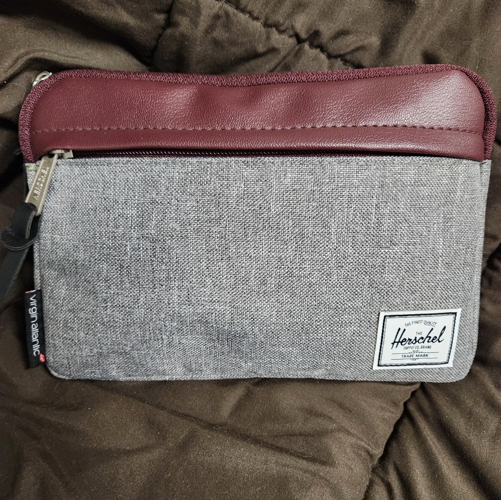 Herschel Supply Company Gray and Brown Toiletry Bag Filled With Goodies! - Picture 7 of 12